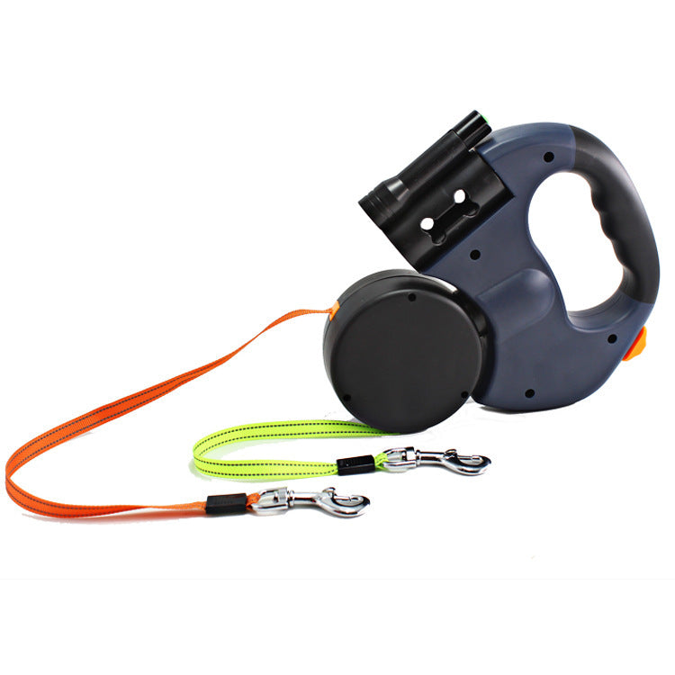 Dual-Headed Cat Leash with LED Flashlight