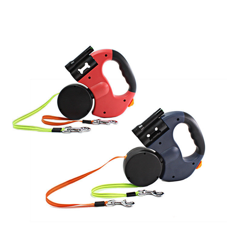 Dual-Headed Cat Leash with LED Flashlight