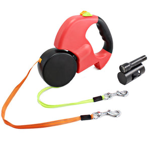 Dual-Headed Cat Leash with LED Flashlight